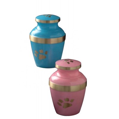 Paw Print Blue & Pink Color Pet Urn