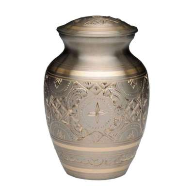 Classic Platinum Gold Brass Pet Urn